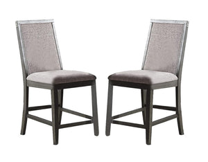 English Elm Contemporary 7-Piece Counter Height Dining Set With Grey Wood Table & 6 High-Back Chairs For Style B011S01703