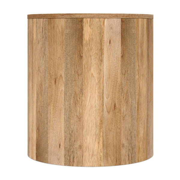 English Elm Millbury Solid Mango Wood Side Table Scandinavian Farmhouse Natural Grain Accent B136P420288