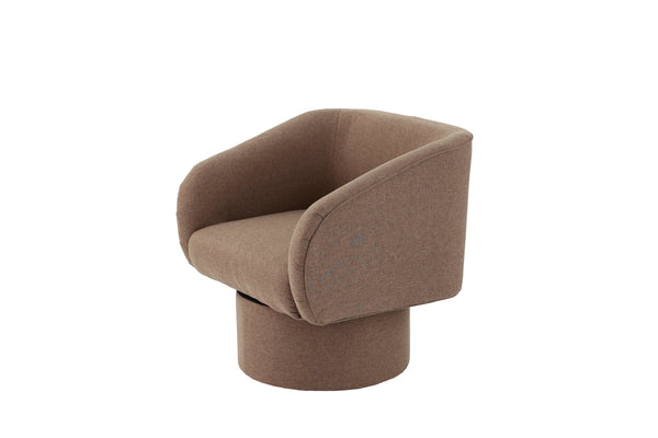 English Elm Classic Swivel Accent Chair with Linen-Like Upholstery, Modern Curved Design, Cozy Cushioning for Living Room Light Coffee 29 L x 20 W x 31 H B011P281855