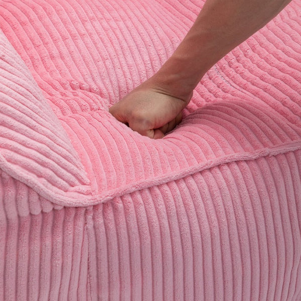 English Elm Giant Corduroy Bean Bag with Armrests Shredded Foam Lounge Chair for Living Room Pink W2200P442630