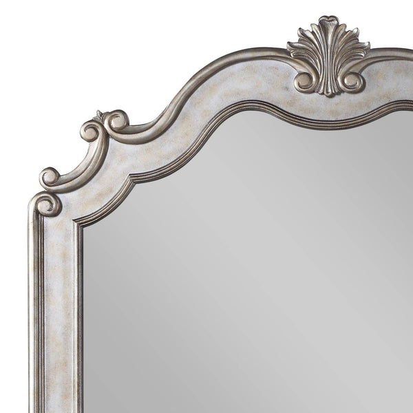 English Elm Esteban Antique Champagne Mirror with Arched Frame and Intricate Poly-Resin Trim for Elegant Décor B2726P257374