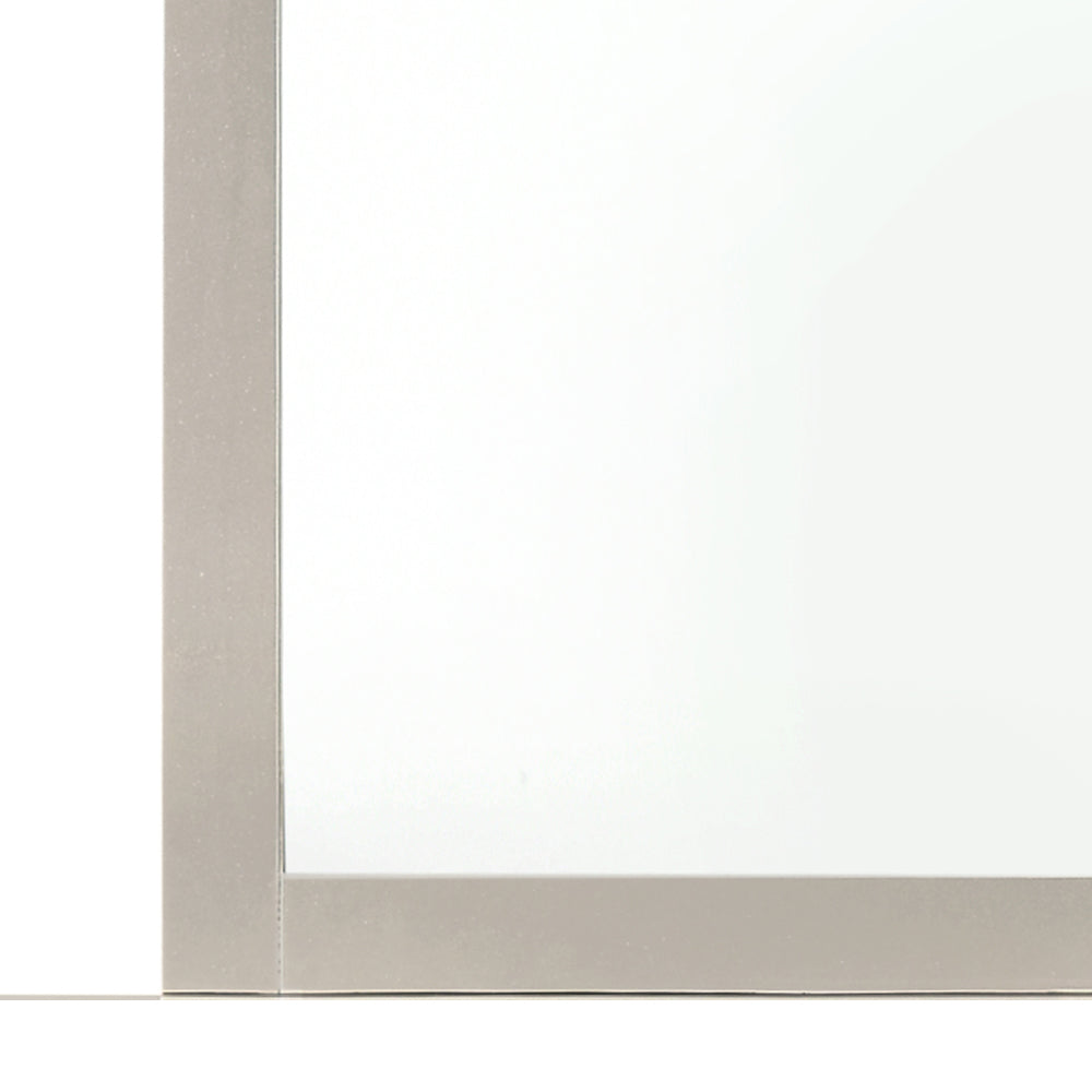 English Elm Elegant Silver Champagne Wall Mirror with 35"x37" Stylish Finish, Lightweight Durable Particle Board Appeal B078108304