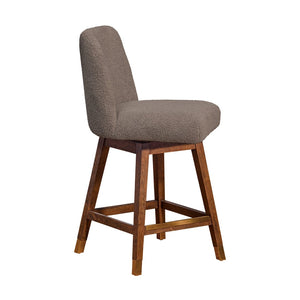 English Elm Amelia Boucle Upholstered Swivel Counterstool with Rubberwood Base for Kitchen Islands B2736P464894