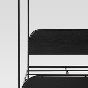 Industrial Bent Metal Queen Canopy Bed Black METB5CBL2 Walker Edison