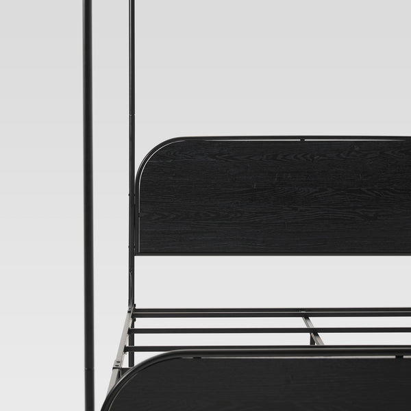 Industrial Bent Metal Queen Canopy Bed Black METB5CBL2 Walker Edison