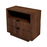 English Elm Ashcroft Furniture - Lola Mid Century Modern Walnut Nightstand 2-Drawer Bed Side Table