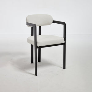 English Elm Modern Tufted Boucle Dining Chairs Set of 2 with Curved Back and Matte Metal Legs W3244P337430