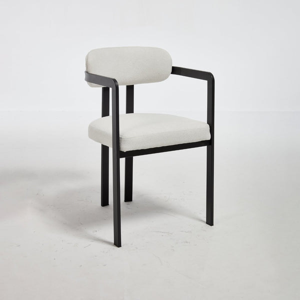 English Elm Modern Tufted Boucle Dining Chairs Set of 2 with Curved Back and Matte Metal Legs W3244P337430