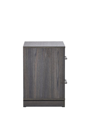 English Elm Aberdeen Two Drawer Nightstand Warm Gray Oak Wood Grain Finish Gunmetal Hardware B078P497935