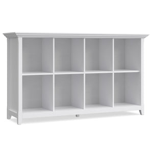 English Elm Amherst White Solid Wood Console Table with Eight Open Cubbies for Entryway or Living Room B136P481645