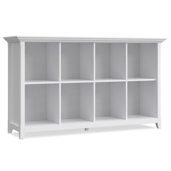 English Elm Amherst White Solid Wood Console Table with Eight Open Cubbies for Entryway or Living Room B136P481645