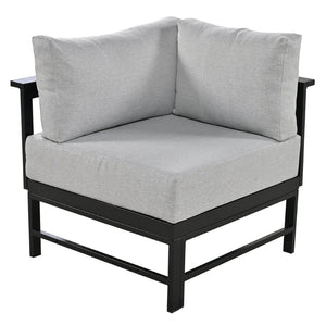 English Elm U_style Outdoor U-shaped Sectional with Iron Frame and Ultra Thick Foam Patio Seating WY000478AAE