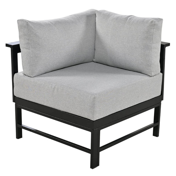 English Elm U_style Outdoor U-shaped Sectional with Iron Frame and Ultra Thick Foam Patio Seating WY000478AAE