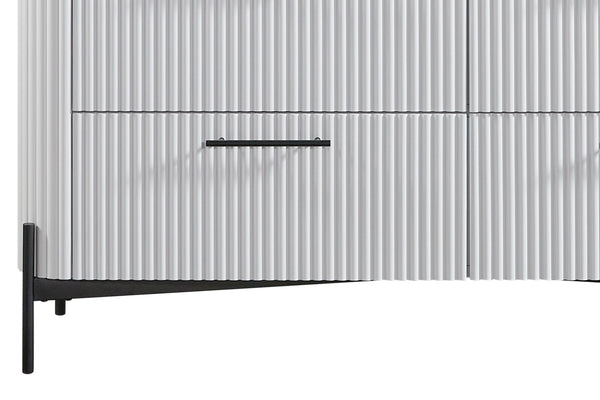 English Elm 6 Drawer Dresser with Reeded Fronts and Metal Base, Solid Wood Build, Felt & Cedar Lined Drawers White 61.5 L x 21.5 W x 35 H B2699P270988