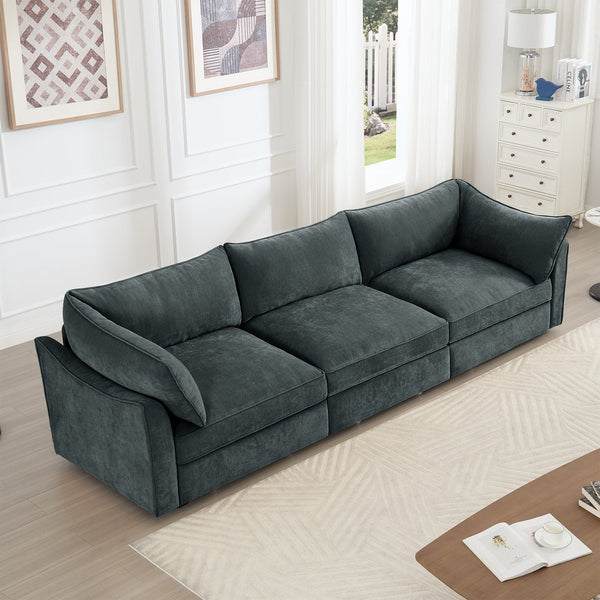 English Elm 3 Seater Sofa With Discreet Storage Drawers Under Each Seat For A Stylish, Clutter-Free Living Room W3041S00195