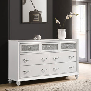 English Elm Randall Elegant 7-Drawer Dresser With Crystal Pulls & Acrylic Fronts – Modern Storage Solution B062P374128-GIGA