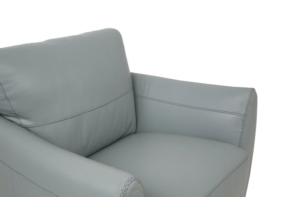 English Elm Valeria Italian Leather Accent Chair Solid Wood Frame Contrast Stitching Flared Arms B2726P418641