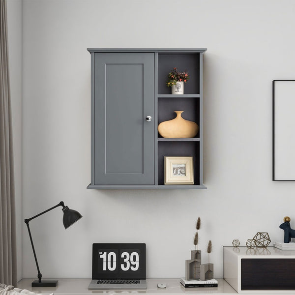 English Elm Upgraded Wall Mounted Bathroom Cabinet Mdf Soft Close Over Toilet Organizer Gray T3785P356595