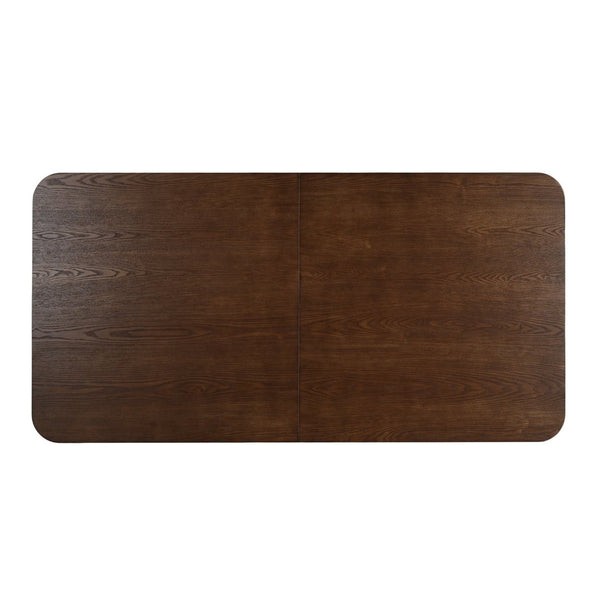 English Elm 63.00"l Tambour Pedestal Counter Table Seats Six with Industrial Mid-century Matte Finish Walnut N771P358596T_N771P358597T