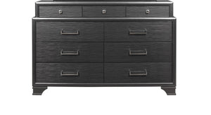 English Elm CIVIC Solid Wood Chest with Felt-Lined Top Drawers, Metal Glides, Sturdy Feet and Classic Finish Gray 61.22 L x 19.49 W x 37.99 H B201P215818