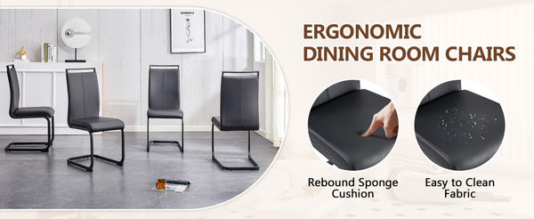 English Elm Table and Chair Set 71 Inch Walnut Grain Dining with 6 Pu Upholstered Seats Walnut+Black W1151S04278