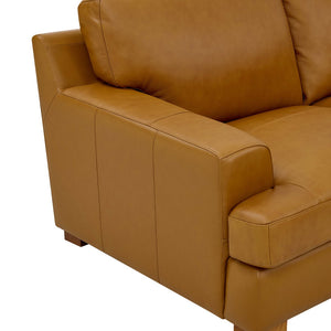 English Elm Leather Match Modular Sectional with Top-grain Upholstery and Flexible Open Plan Seating Ginger B2748S00030