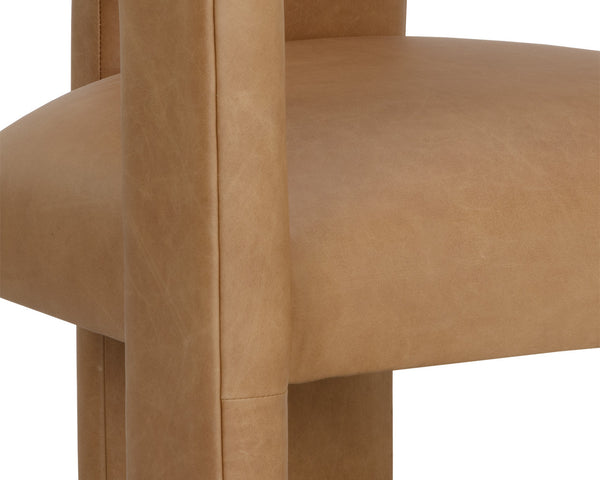 Sunpan Cobourg Lounge Chair - Luxurious Modern Design in Ludlow Sesame Leather with Exceptional Comfort