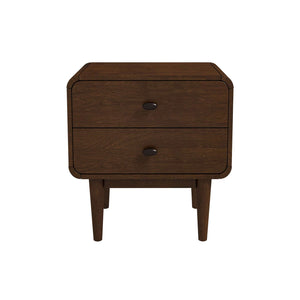 English Elm Ashcroft Furniture - Alexa Velvet Mid-Century Night Stand Brown – Solid Wood, Tapered Legs, Retro Modern Design, 19x19x25 inches B183P201769