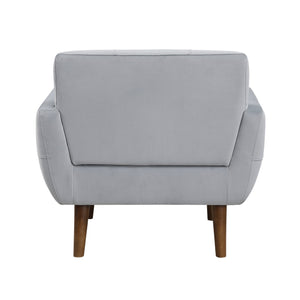 English Elm Gray Accent Chair Velvet Tufted Upholstered Seat with Cushioned Back, Modern Living Room Accent B011P283267