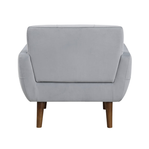 English Elm Gray Accent Chair Velvet Tufted Upholstered Seat with Cushioned Back, Modern Living Room Accent B011P283267