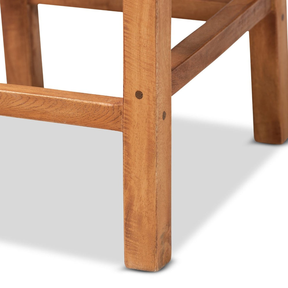 English Elm Modern Rattan Openwork Backrest Counter Stool Mahogany Frame for Kitchen Islands B2750P420358