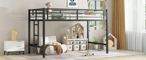 English Elm Twin Metal Loft Bed With Ladder & Guardrails - Stylish Space-Saving Solution For Kids’ Rooms! W1580P309651-GIGA
