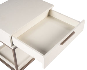 Sunpan Rebel Nightstand - Modern Oak Wood Design with Soft Closing Drawer and Elegant Gold Hardware Accents Small - 23.5W x 17.75D x 23.5H