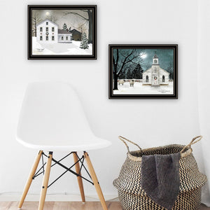 English Elm Trendy Decor 4u Billy Jacobs Silent Night Two Panel Framed Winter Wall Art Set B067P255219
