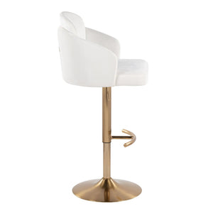 English Elm Fixed-height Swivel Counter Stools with Faux Leather Seats and Chrome Footrest Set of 2 Cream B202S02179