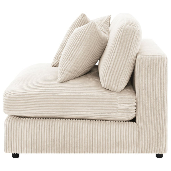 English Elm Cassidy Corduroy Armless Lounge Chair Plush Modular Seating for Living Rooms Sand B062P440333