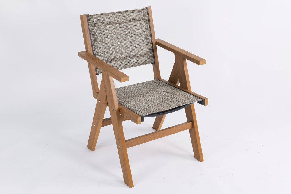 English Elm Lounge Outdoor Teak-Style Chair - Weather-Resistant, Stackable Recliner For Patios & Gardens W2085P364097