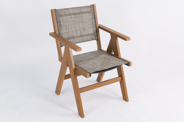 English Elm Lounge Outdoor Teak-Style Chair - Weather-Resistant, Stackable Recliner For Patios & Gardens W2085P364097