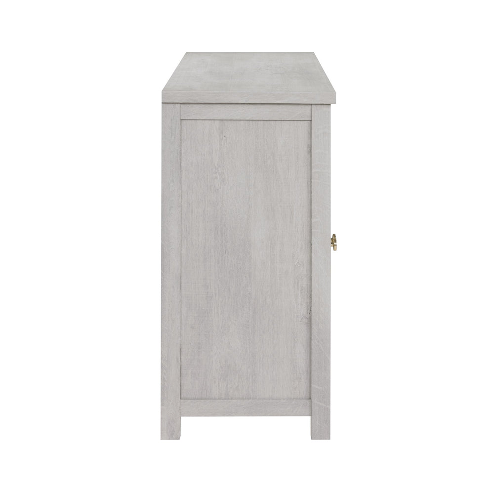 English Elm Ellington 74" TV Stand Console with Realistic Electric Fireplace, Heater, LED Ambiance, Storage B061P296416