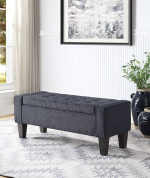 OSP Home Furnishings Baytown Storage Bench Charcoal