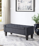 OSP Home Furnishings Baytown Storage Bench Charcoal