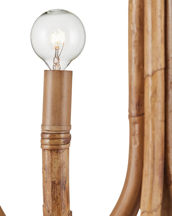 Currey & Company Samsara Small Chandelier: Elegant Rattan Design With Six Lights, Adjustable Height & Earthy Tones Natural Rattan ,Wrought Iron 9000-1297-currey-company