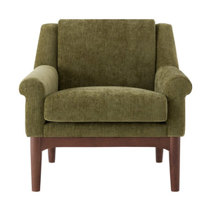 English Elm Modern Boucle Accent Chair Sculpted Flared Arms Birch Legs Mid-century Living Room N723P426251G