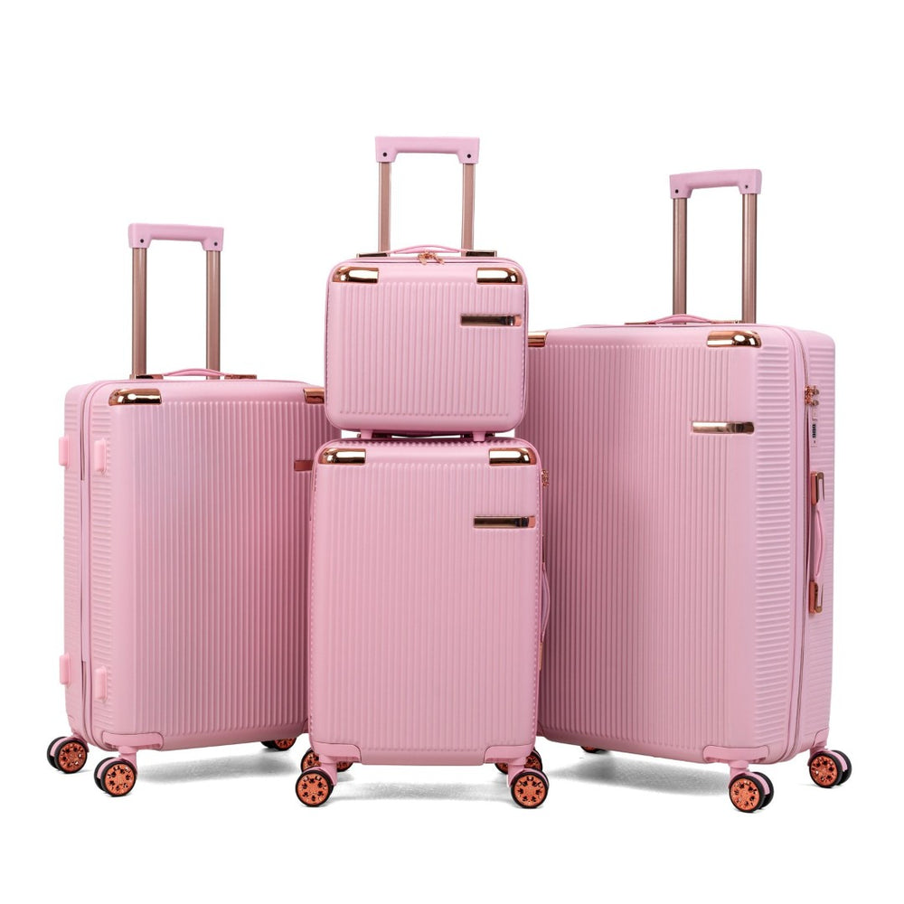 English Elm 4-piece Abs Hard Shell Luggage Set with Spinner Wheels and Built-in Combination Lock T3292P473695
