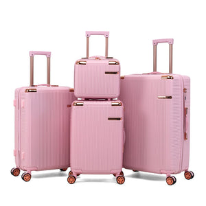 English Elm 4-piece Abs Hard Shell Luggage Set with Spinner Wheels and Built-in Combination Lock T3292P473695