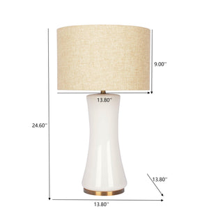 English Elm Ashcroft Furniture - Cascade Glass Lamp Elegant Golden Base with Off-White Cascade Glass Shade—Brass Accent 22.2"H, Chic Illuminate B183P231775