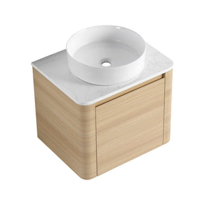 English Elm 24'' Wall-Mounted Bathroom Vanity With Soft-Close Door & Stylish Ceramic Sink For Small Spaces W999S00457