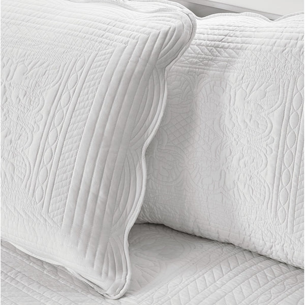 JLA Home Madison Park - 6 Piece Scalloped Edge Daybed Cover Set — Cottage Twin Bedding with Embroidered Pillow, Antimicrobial Freshness MP13-5023