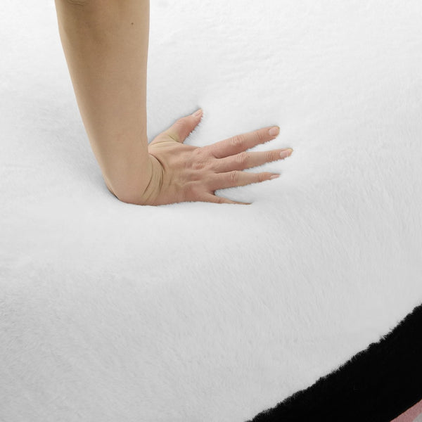 English Elm Twin Penguin Shaped Faux Fur Lounger Bed for Kids Playroom Sponge Filled Floor Chair W1413P384968