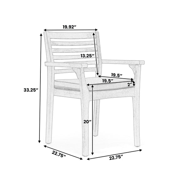 English Elm Christopher Knight Home® - EMERSON Acacia Wood Dining Chair Set of 2 with Wicker Seats, Water-Resistant Cushions, Teak Finish Grey 61723.00
